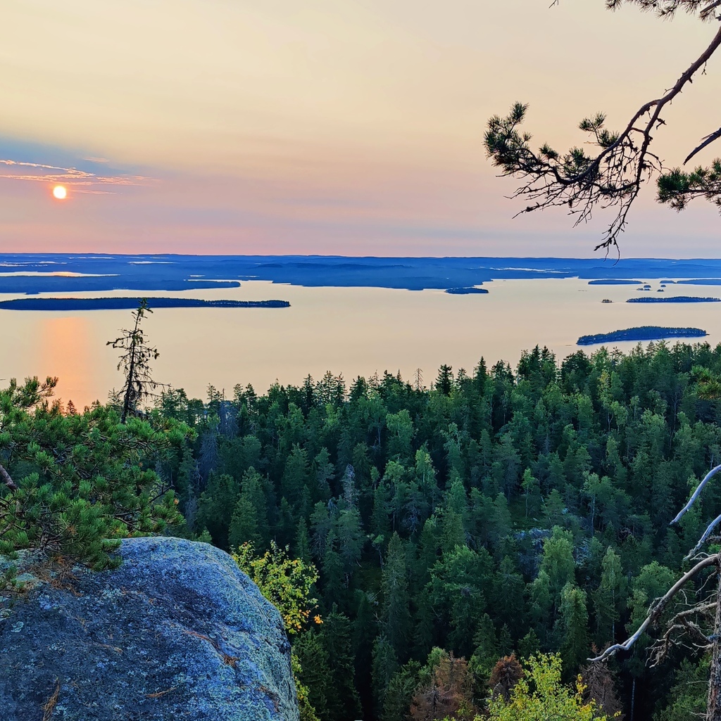 Autumn sunrise at the Koli National Park. 